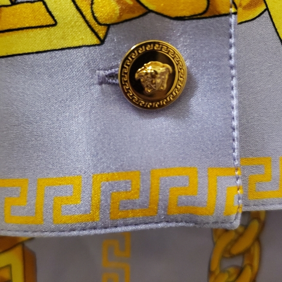 Versace Chain Print Silk-Blend Shirt - Picture 10 of 16